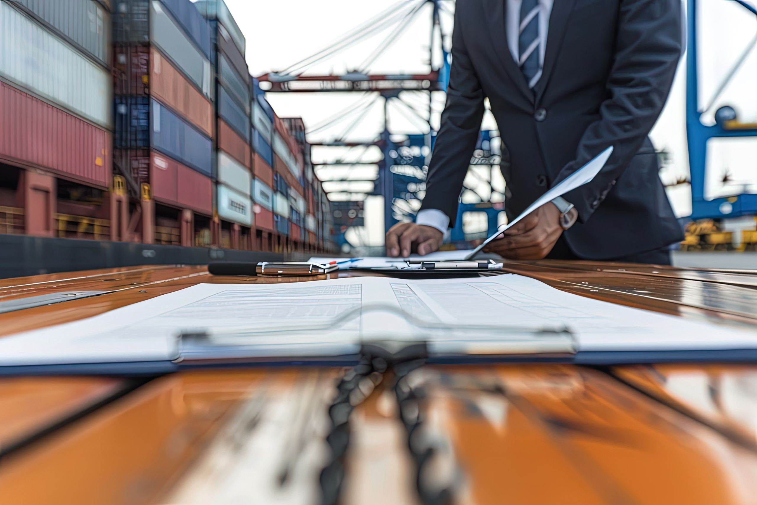 a man in a suit is working on a piece of paper